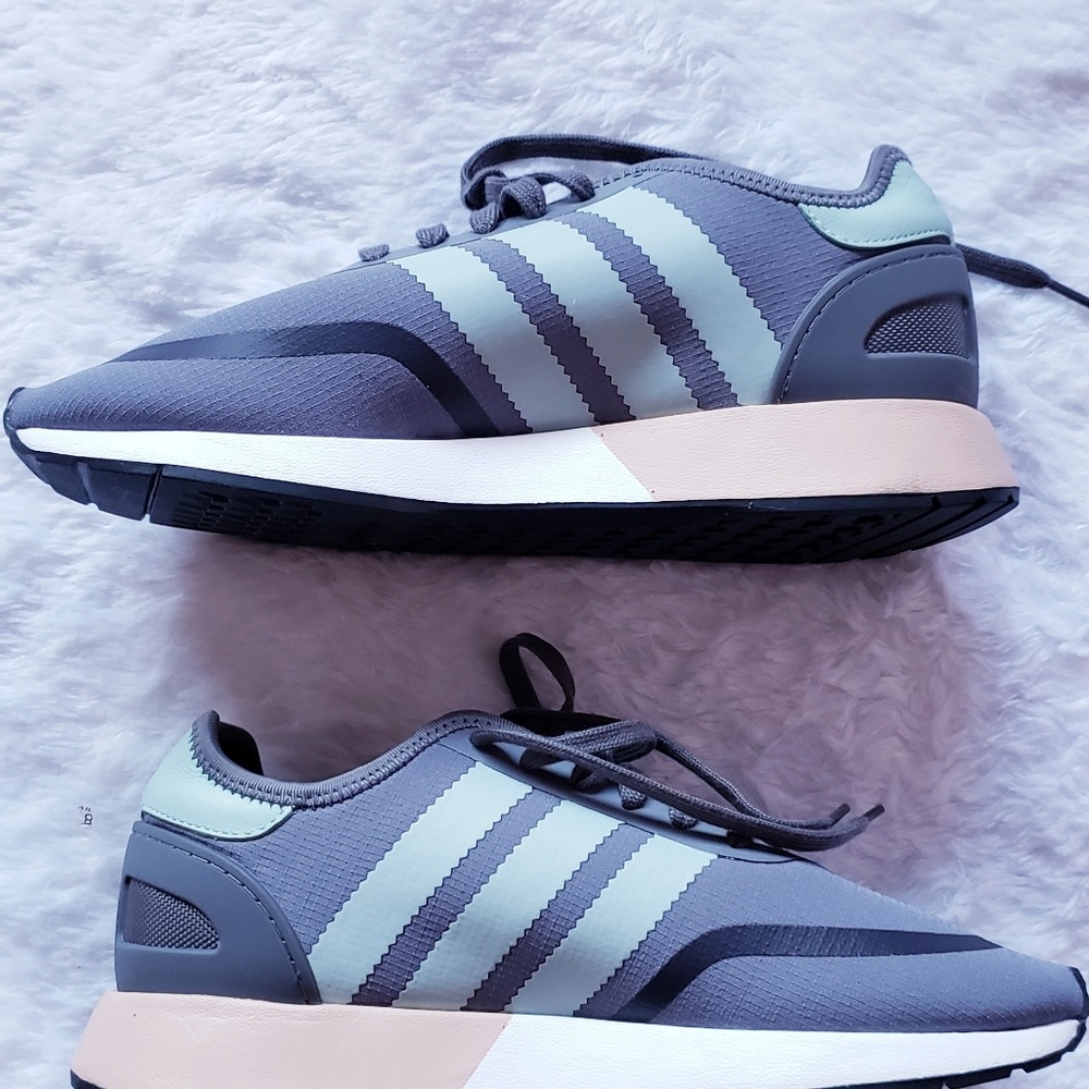 New Womens Adidas N5923 Grey Ash Green - Picture 6 of 7